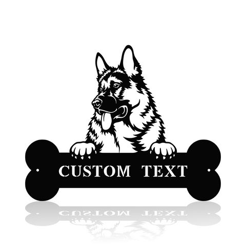 Dog Peeking Over Bone - Optional Yard Stakes