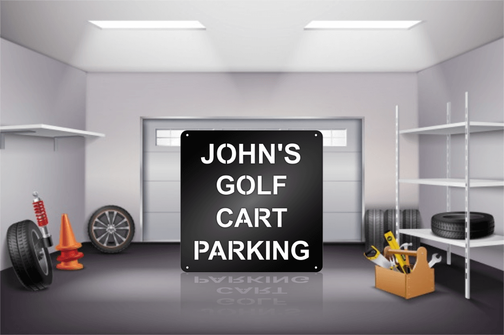 Golf Cart Parking Sign With Name